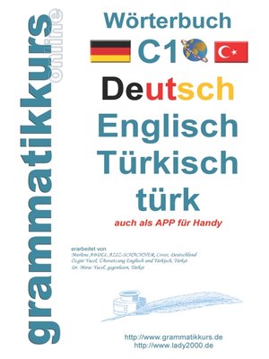 cover image of Wörterbuch C1 Deutsch-Englisch-Türkisch